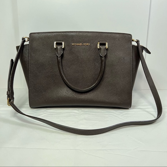 Michael Kors Selma Large Satchel Zip Top in Brown - Picture 7 of 16